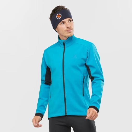 Salomon Agile Men's Shell Jackets Turquoise | CA 14A9